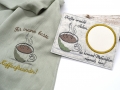 Stickdatei Kaffee SET mit Tassenteppich Mugrug Spruch