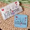 Bild 10 von Stickdatei Valentinstag Mug Rug Schokohülle Herzen shut up and kiss me  / (Lizenz) Standard