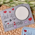 Bild 9 von Stickdatei Valentinstag Mug Rug Schokohülle Herzen shut up and kiss me  / (Lizenz) Standard