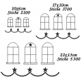 Bild 2 von Stickdatei Kontur Fenster Haus Konturstich verschiedene Größen Hausfassaden  / (Variante) Fenster mit Sternengirlande